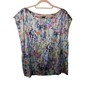 Theory Annamari watercolor silk blouse